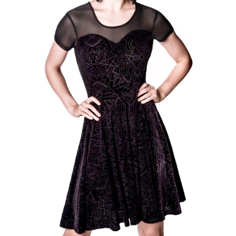 ‘Burn Baby Burn’ Occult Mesh Skater Dress